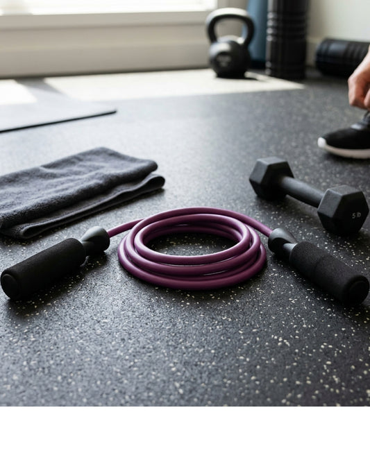 modcasa Plum Weighted Jump Rope 0.9 lb Foam Handles