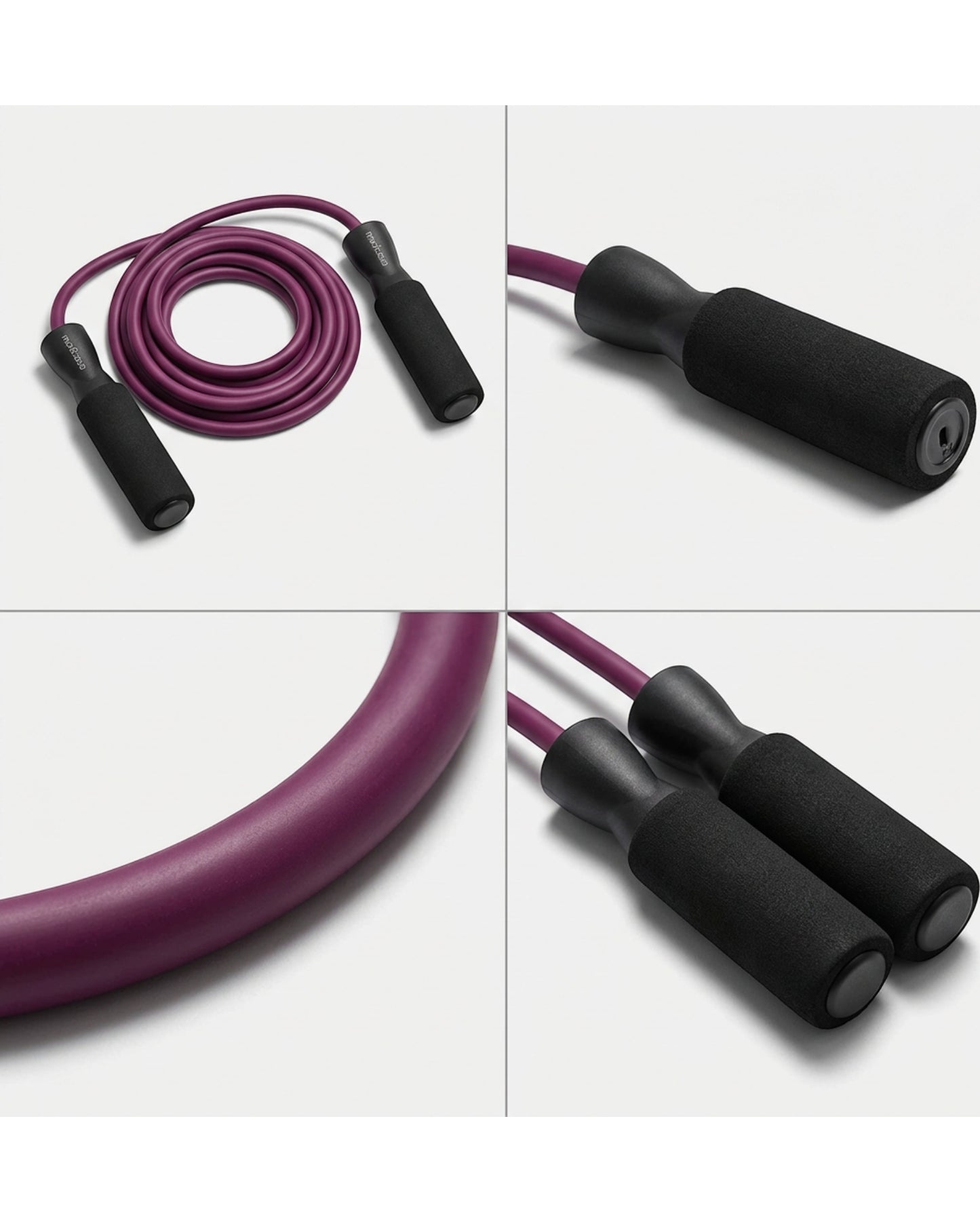 modcasa Plum Weighted Jump Rope 0.9 lb Foam Handles