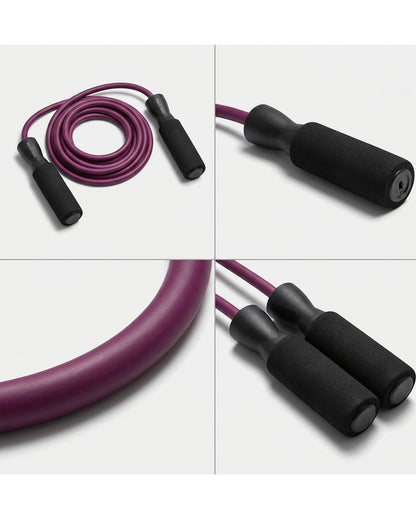 modcasa Plum Weighted Jump Rope 0.9 lb Foam Handles
